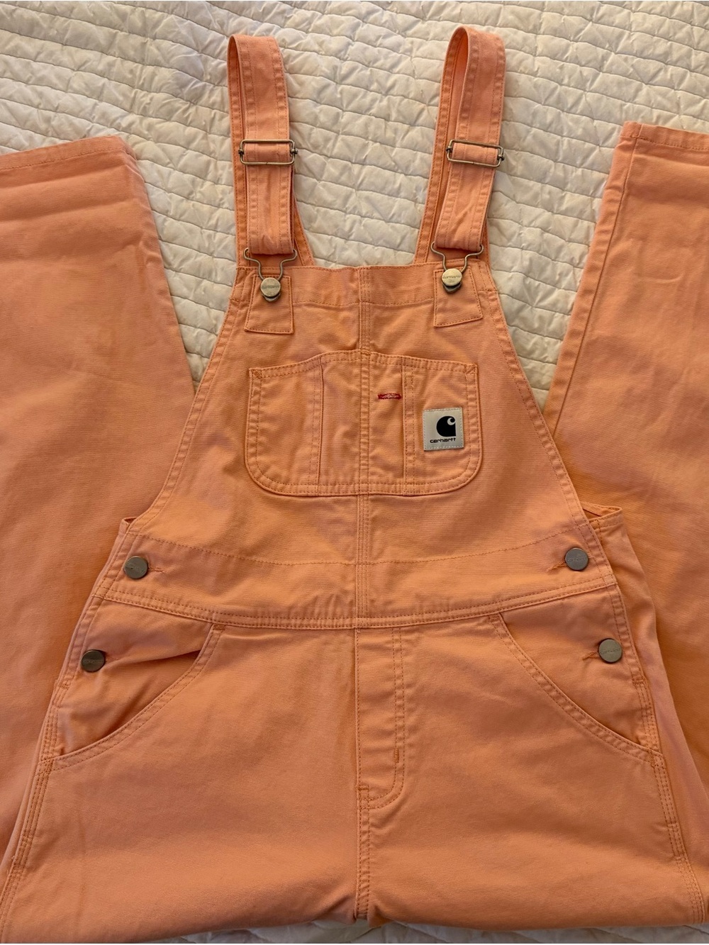 Carhartt WIP work in progress women’s XS overalls peach color